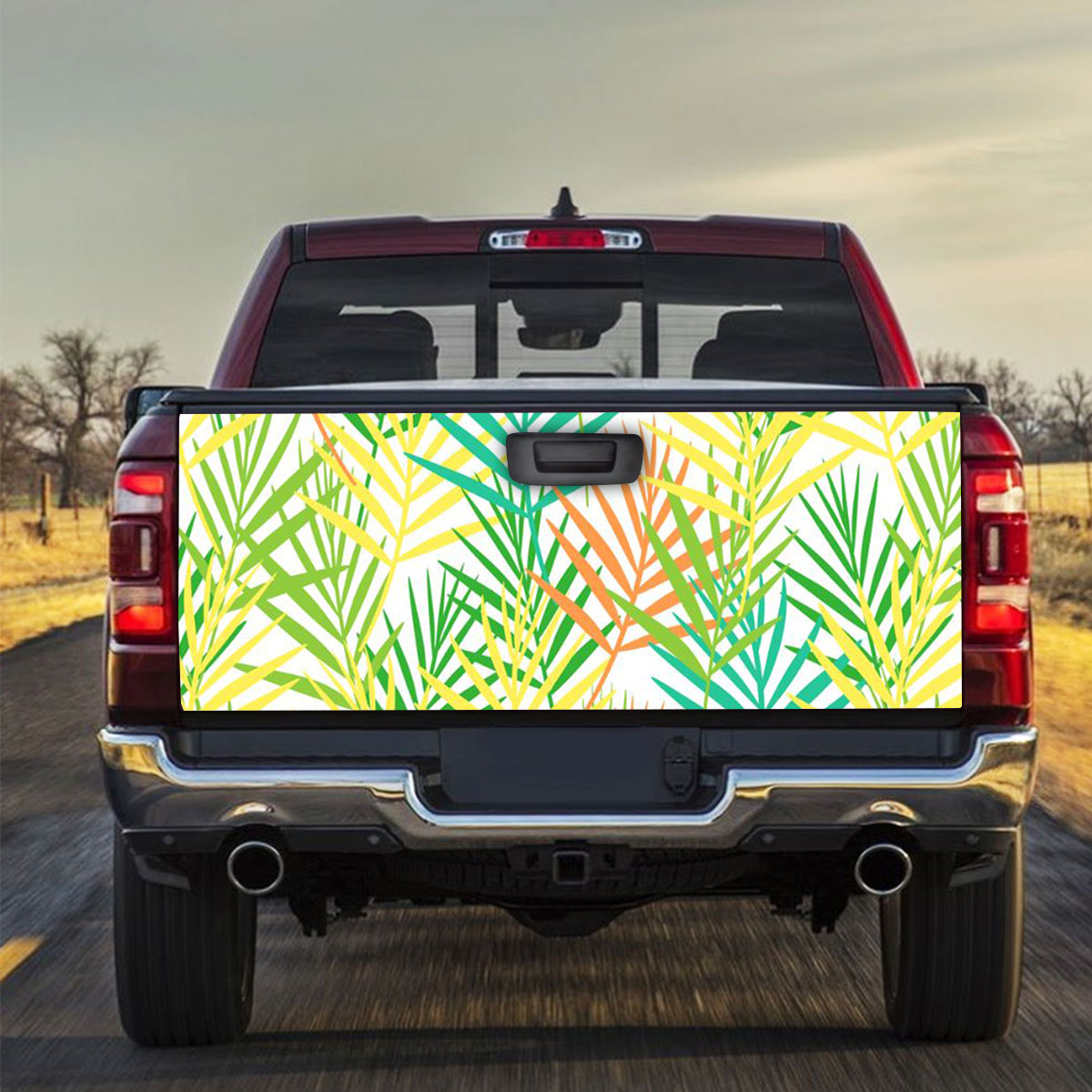 Colorful Withered Palm Fronds Truck Bed Decal