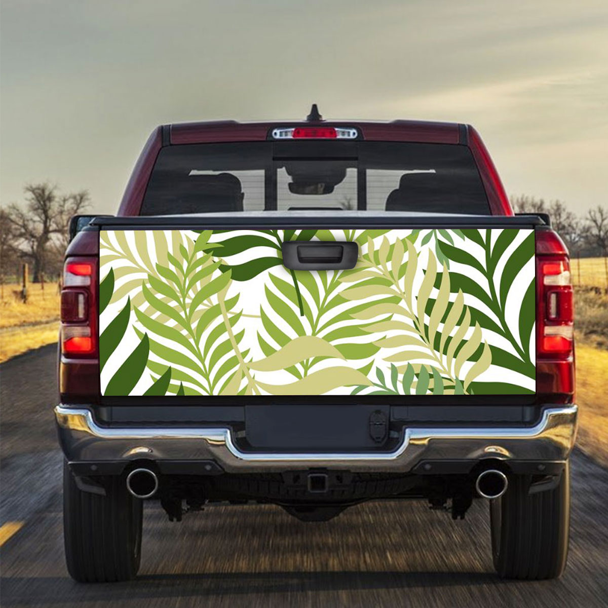 Green Palm Tree Leaves Truck Bed Decal