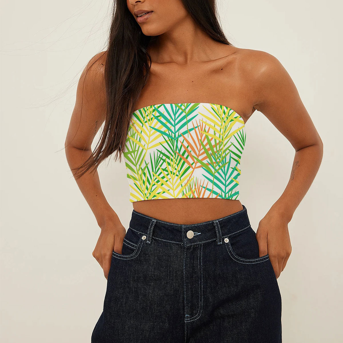 Colorful Withered Palm Fronds Tube Top