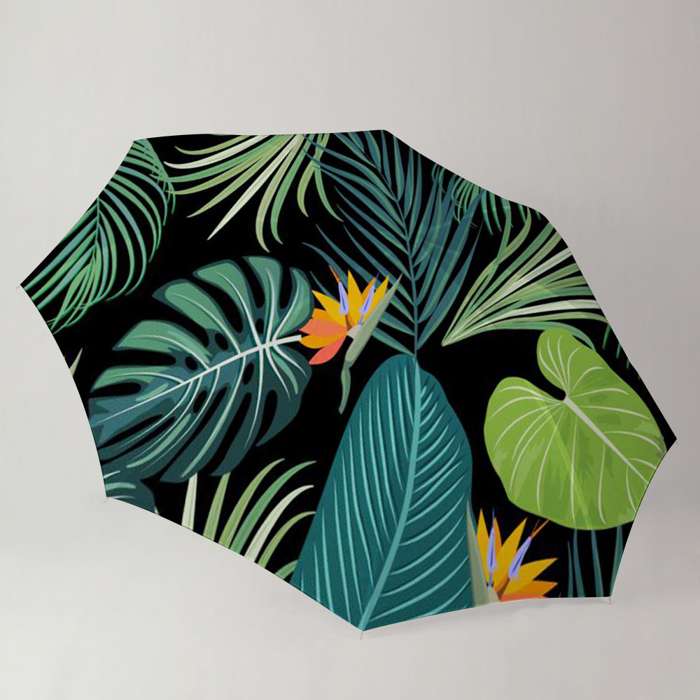 Tropical Jungle Palm Leaves Umbrella