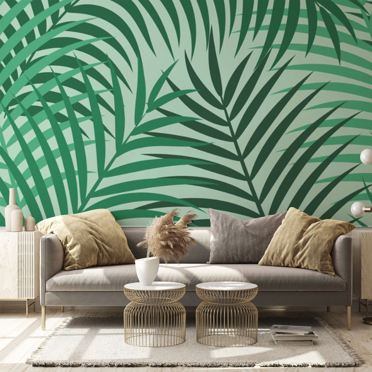 Beautiful Tropical Palm Leaves Wall Mural