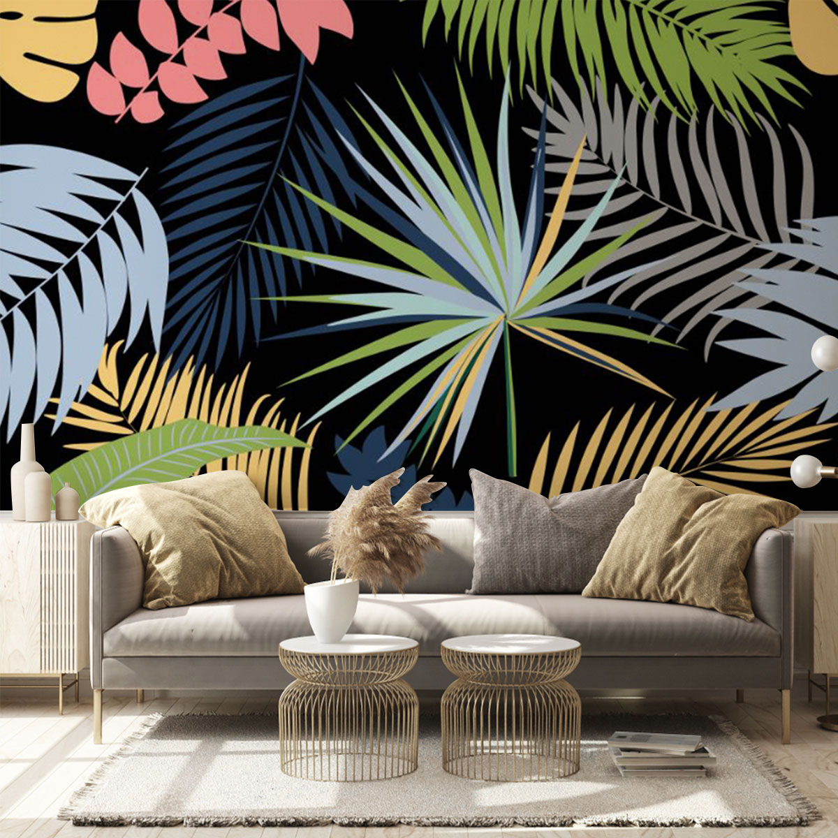 Colorful Palm Leaves Wall Mural