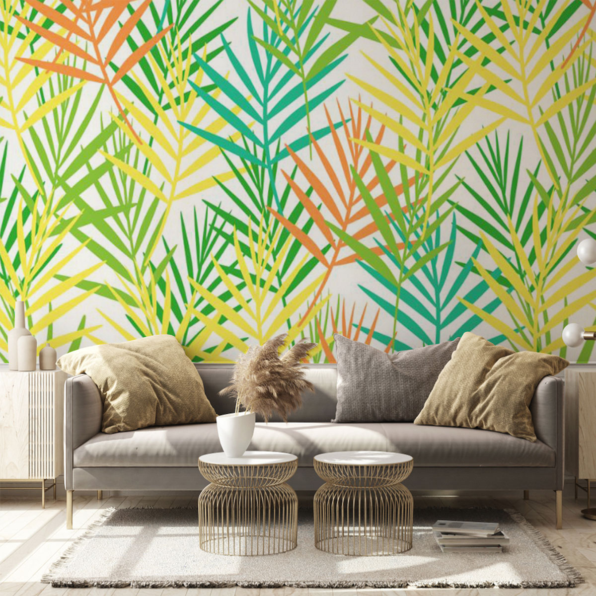 Colorful Withered Palm Fronds Wall Mural