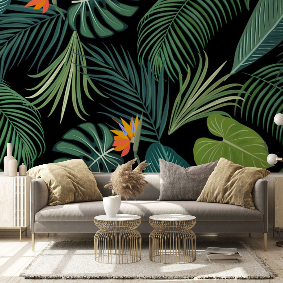 Tropical Jungle Palm Leaves Wall Mural