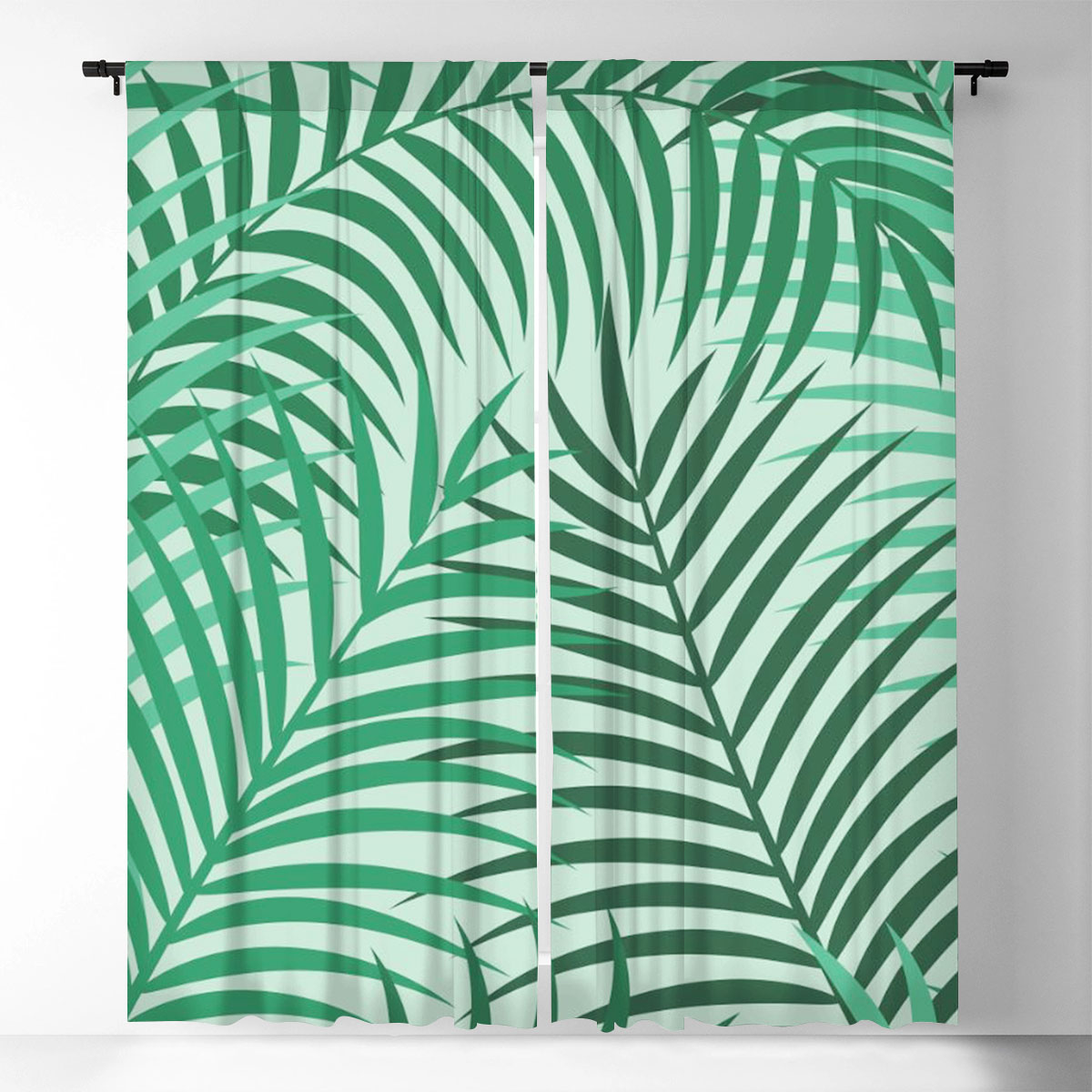 Beautiful Tropical Palm Leaves Window Curtain