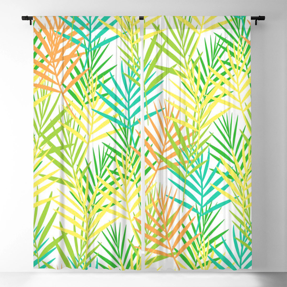 Colorful Withered Palm Fronds Window Curtain