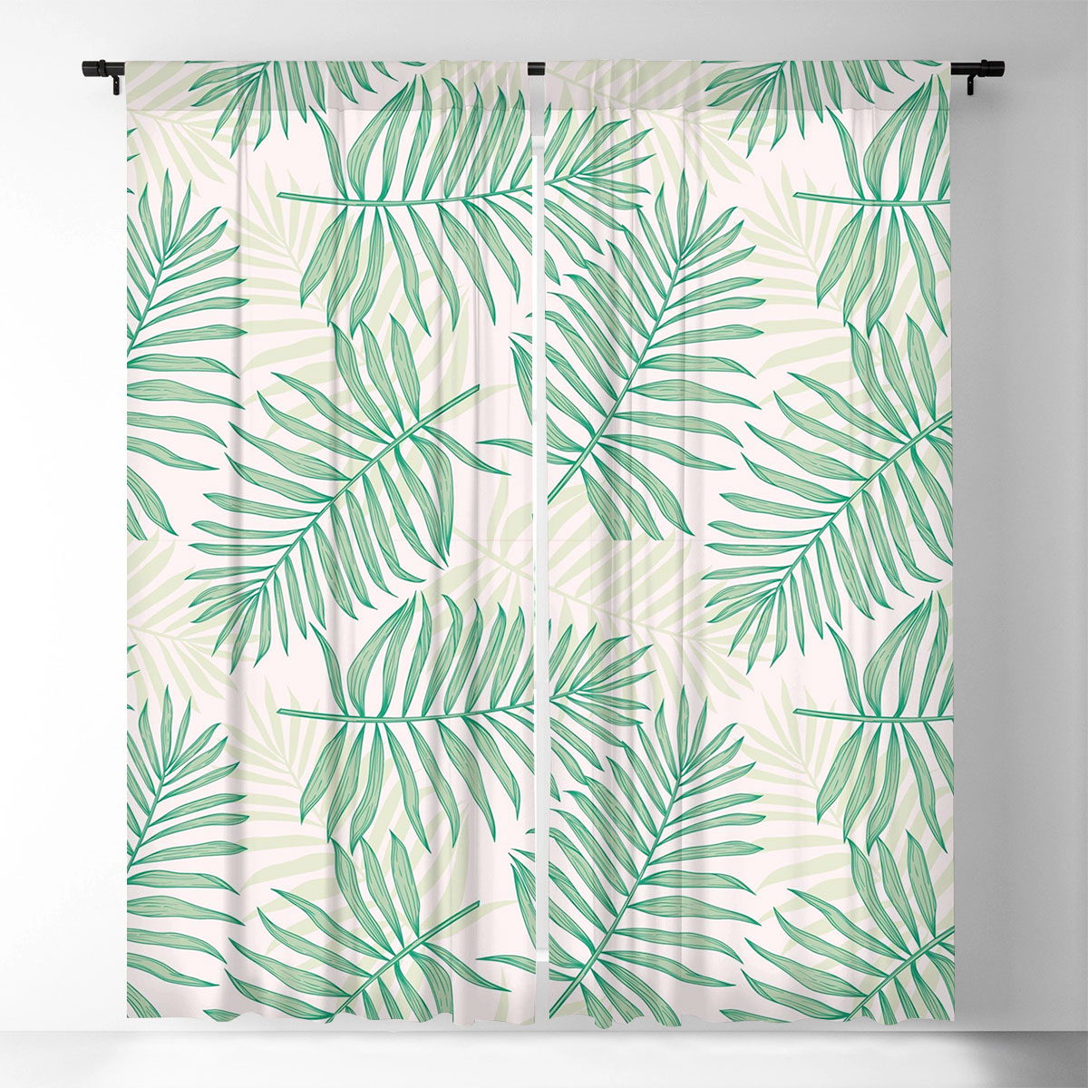 Tropical Palm Leaves Window Curtain