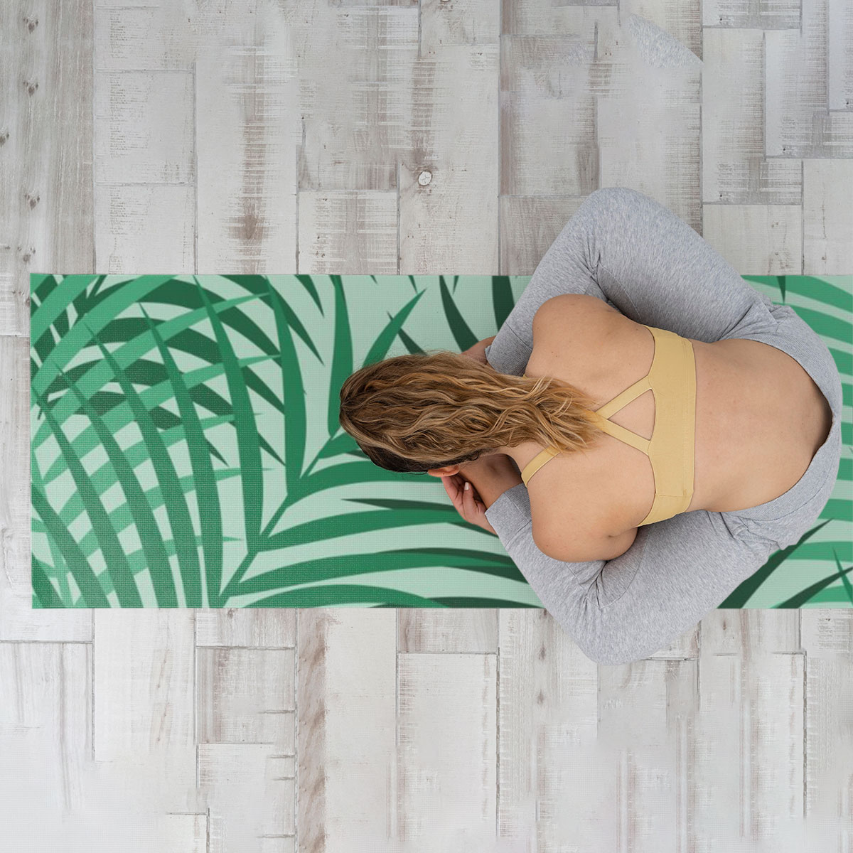 Beautiful Tropical Palm Leaves Yoga Mat