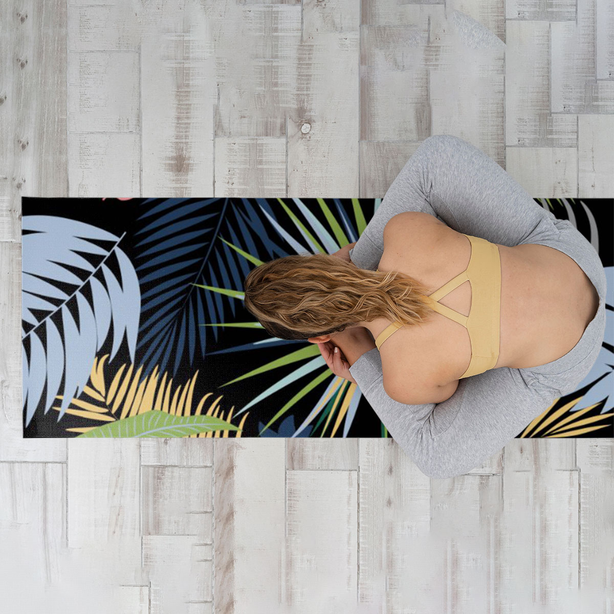 Colorful Palm Leaves Yoga Mat