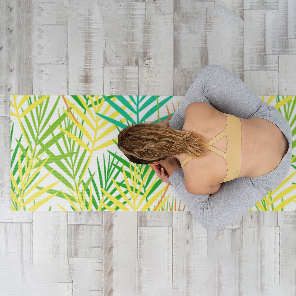 Colorful Withered Palm Fronds Yoga Mat