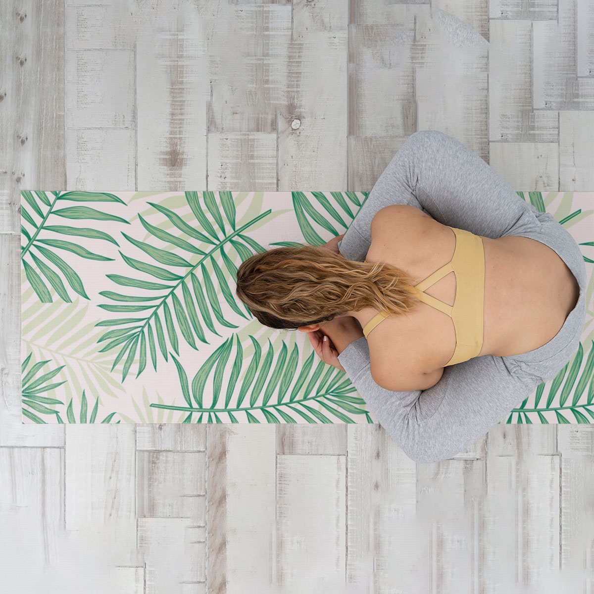 Tropical Palm Leaves Yoga Mat