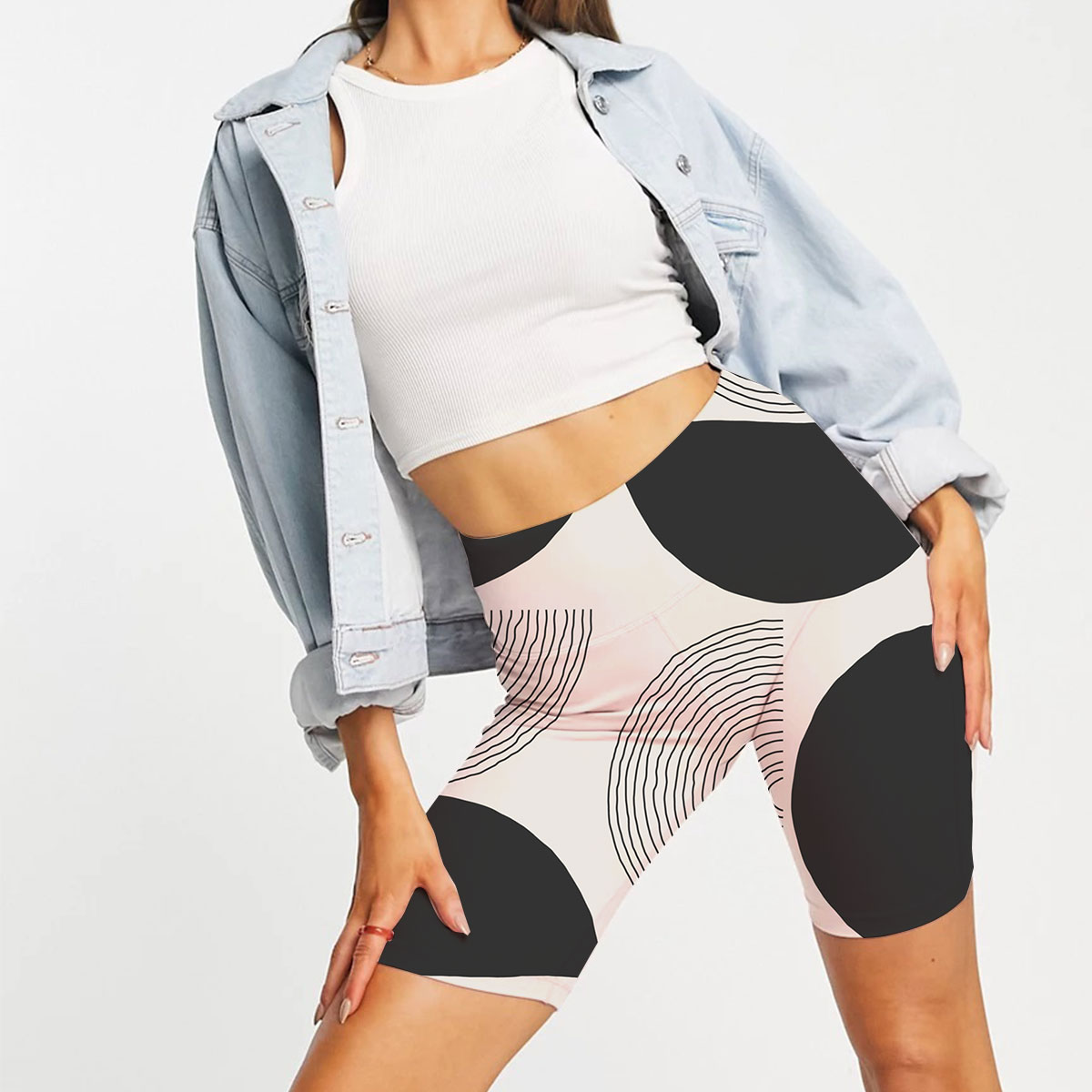 Abstract Trendy Minimalist Casual Shorts