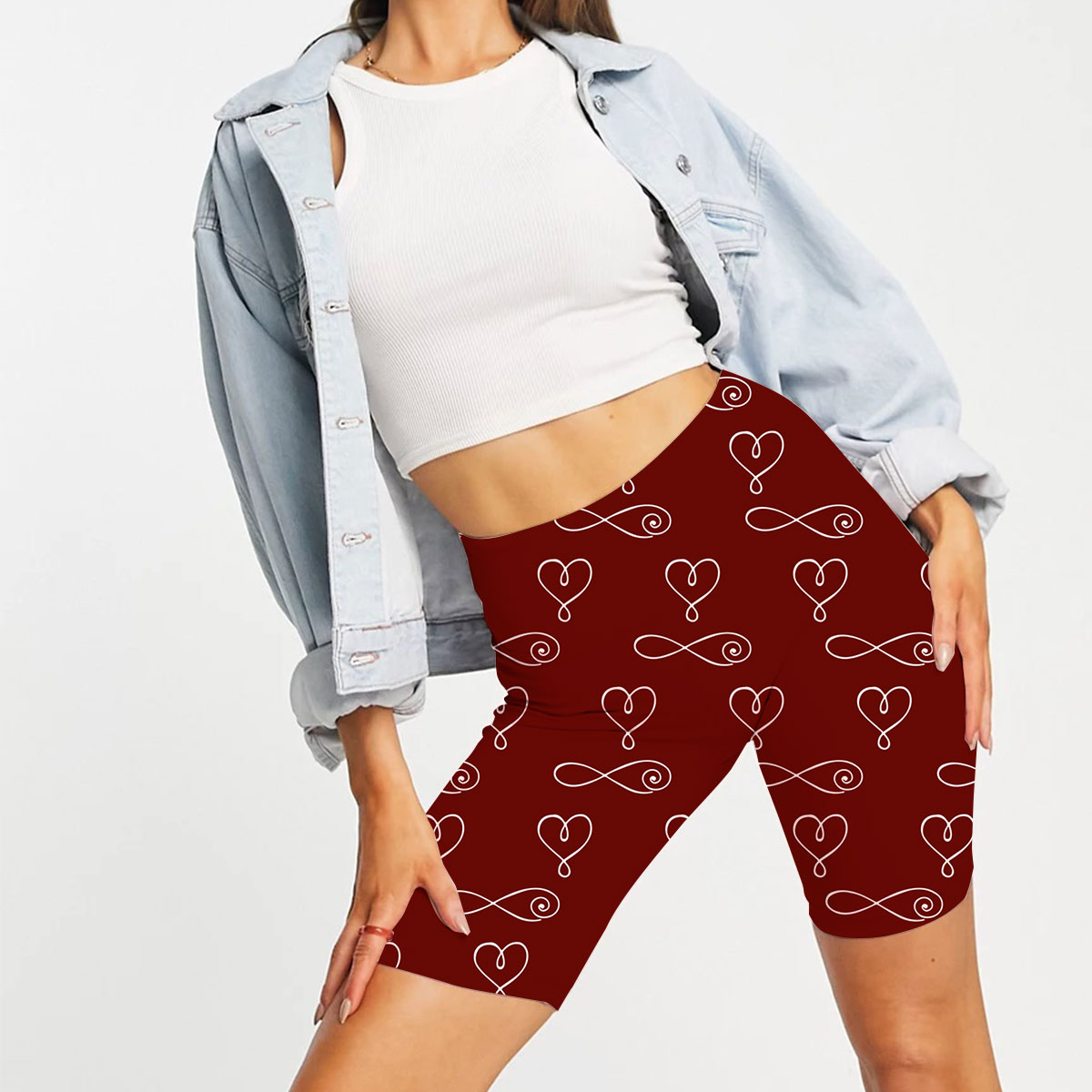 Bohemian With Hearts And Signs Of Infinity Casual Shorts
