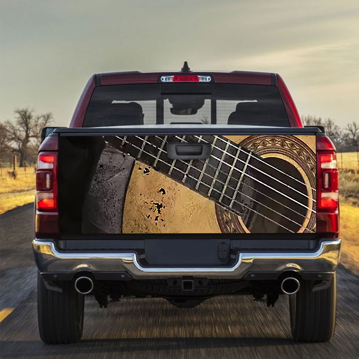 Acoustic Guitar Truck Bed Decal