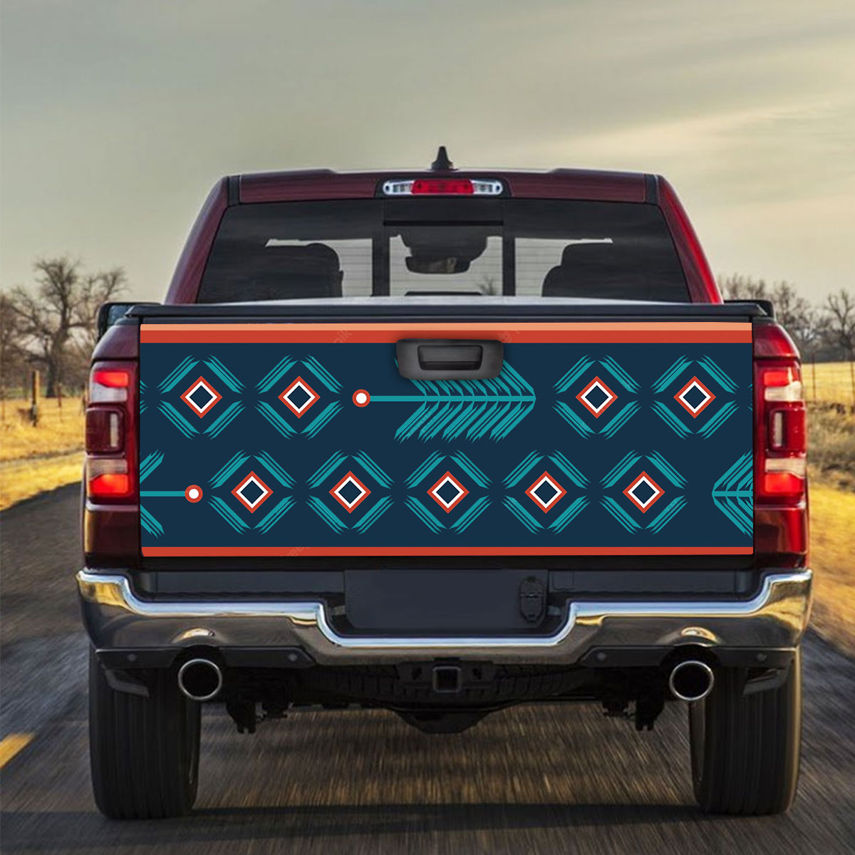 Aztec With Bohemian Stripes Abstract Truck Bed Decal