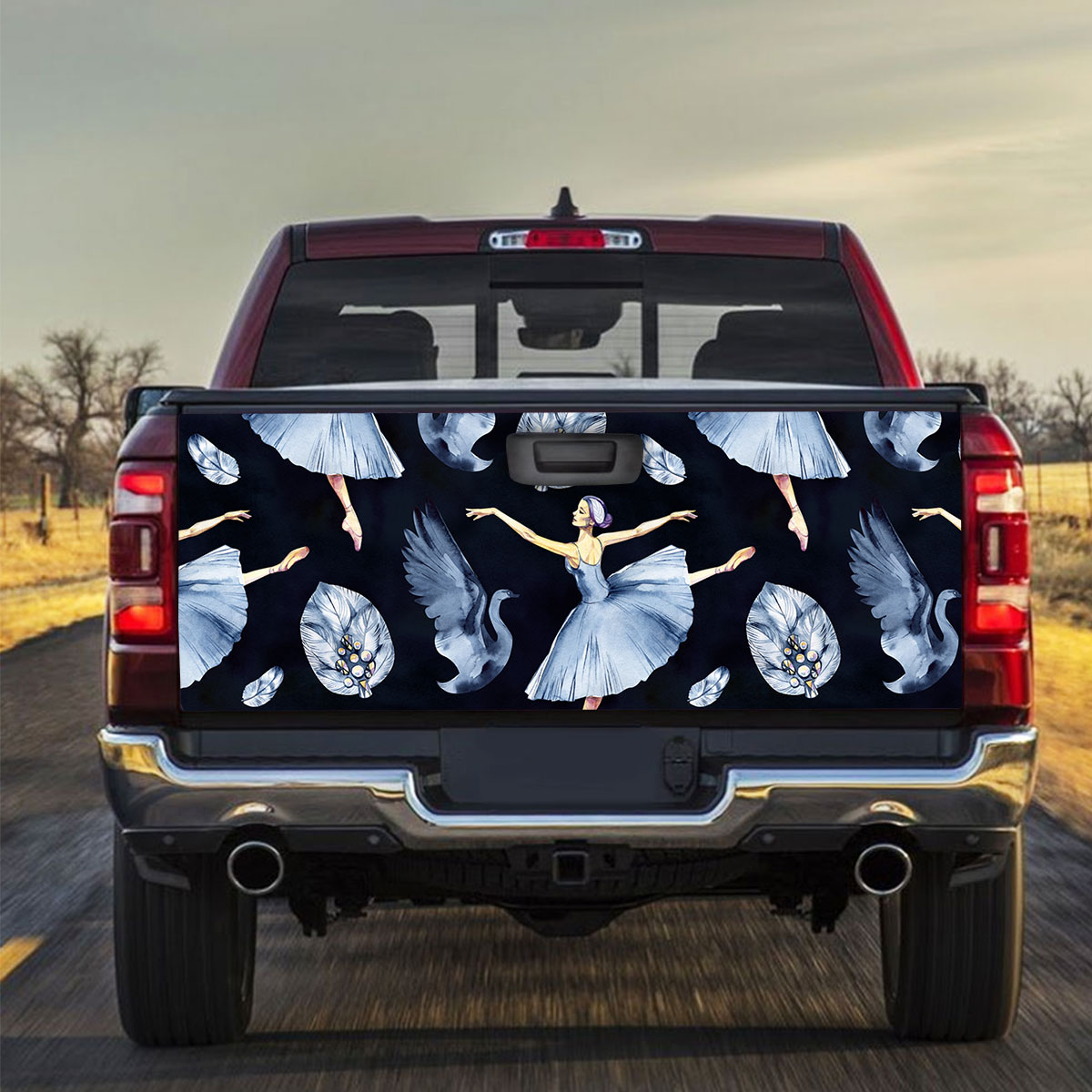 Ballet Dancers And Swan Truck Bed Decal