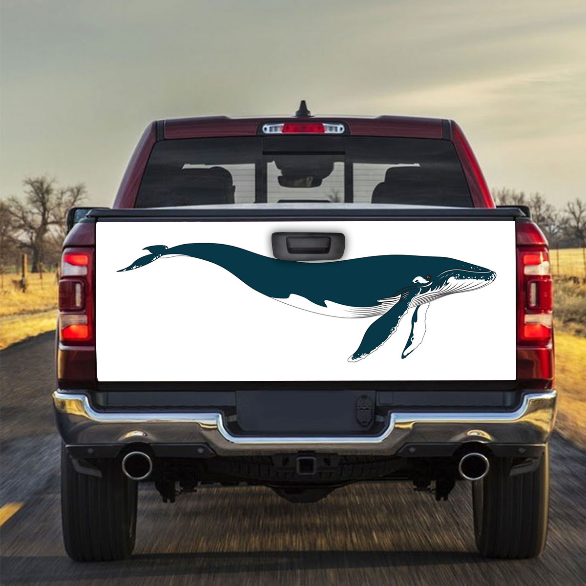Beautiful Blue Whale Truck Bed Decal