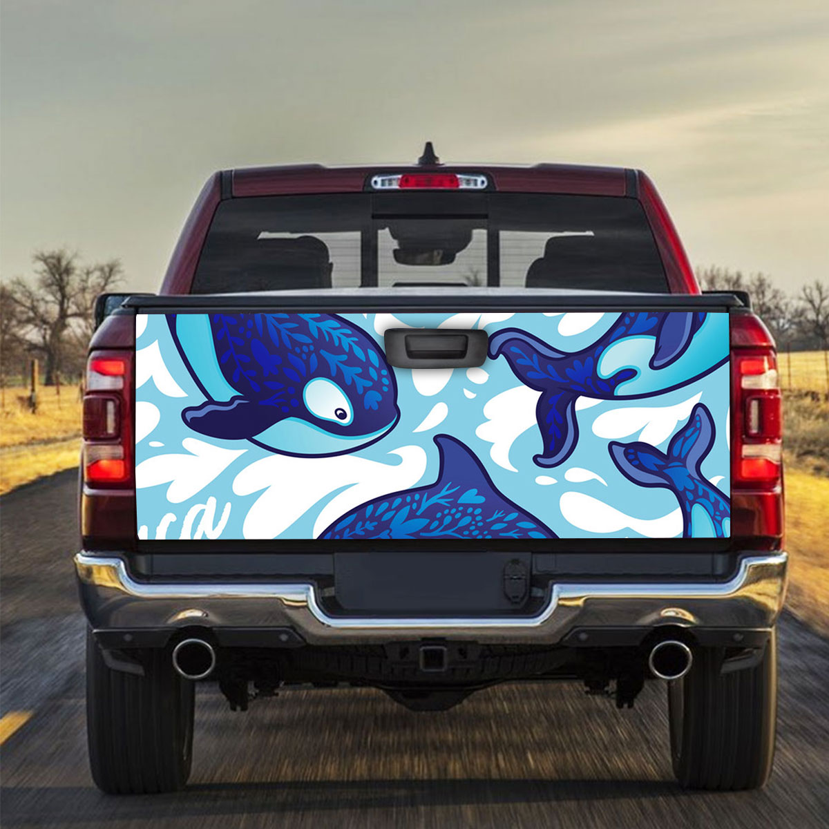 Beautiful Orca Whale Truck Bed Decal