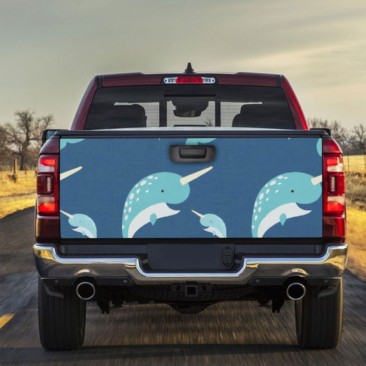 Big And Small Narwhal Truck Bed Decal