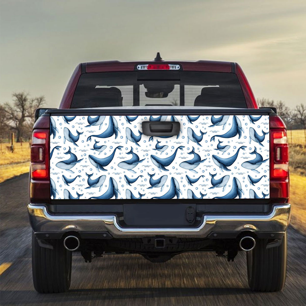 Big Small Blue Whale Truck Bed Decal