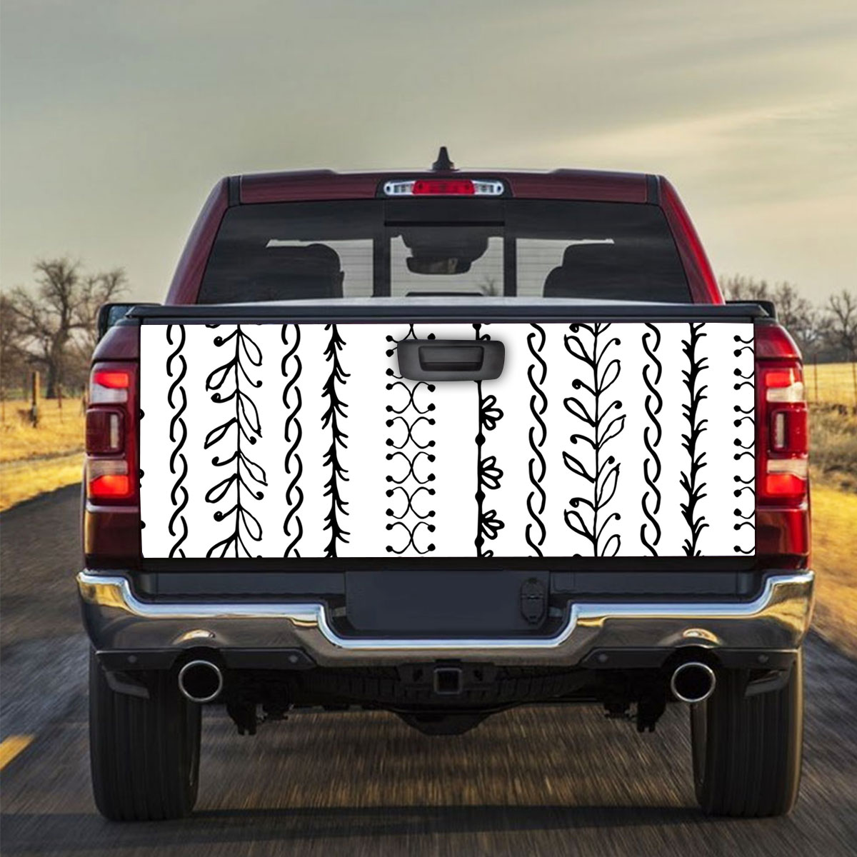 Black And White Bohemian Truck Bed Decal
