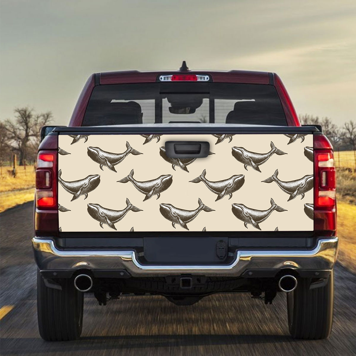 Black Blue Whale Truck Bed Decal