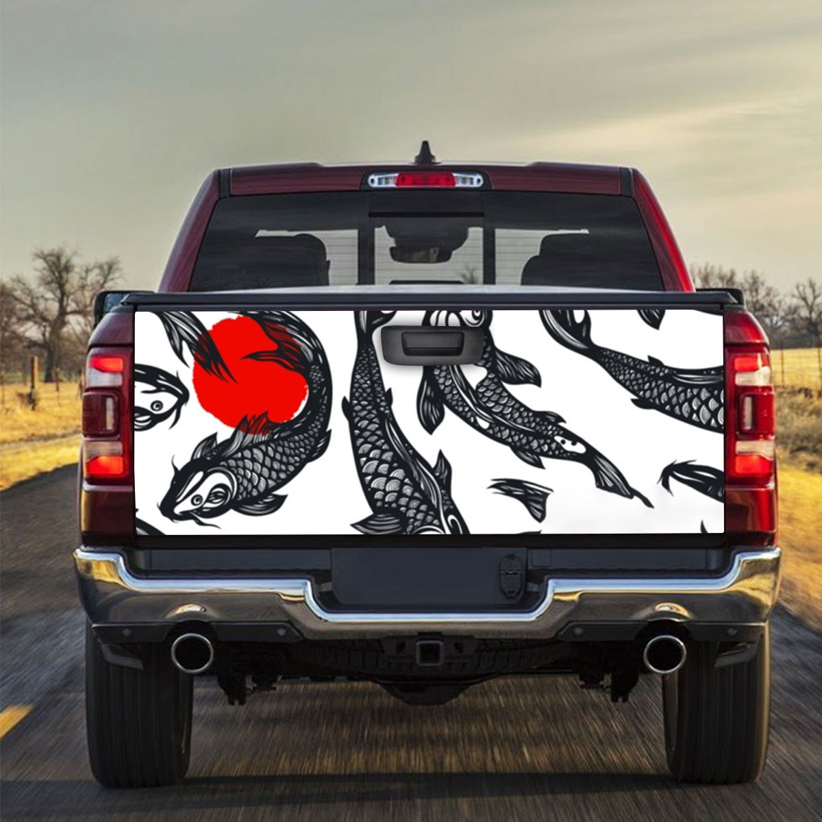 Black Koi Fish Truck Bed Decal