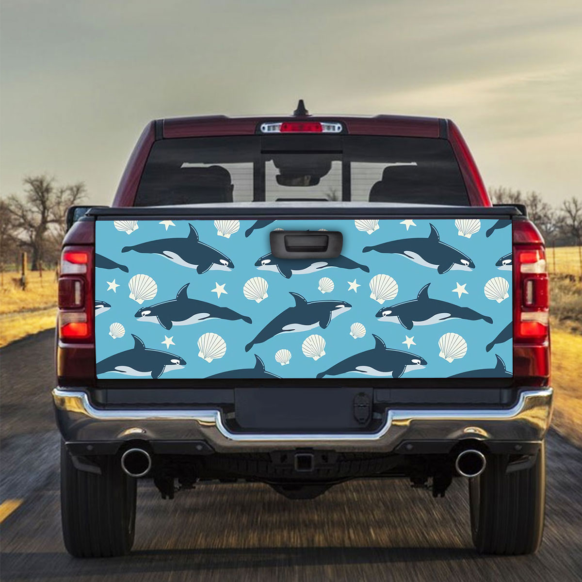 Blue Star Orca Monogram Truck Bed Decal