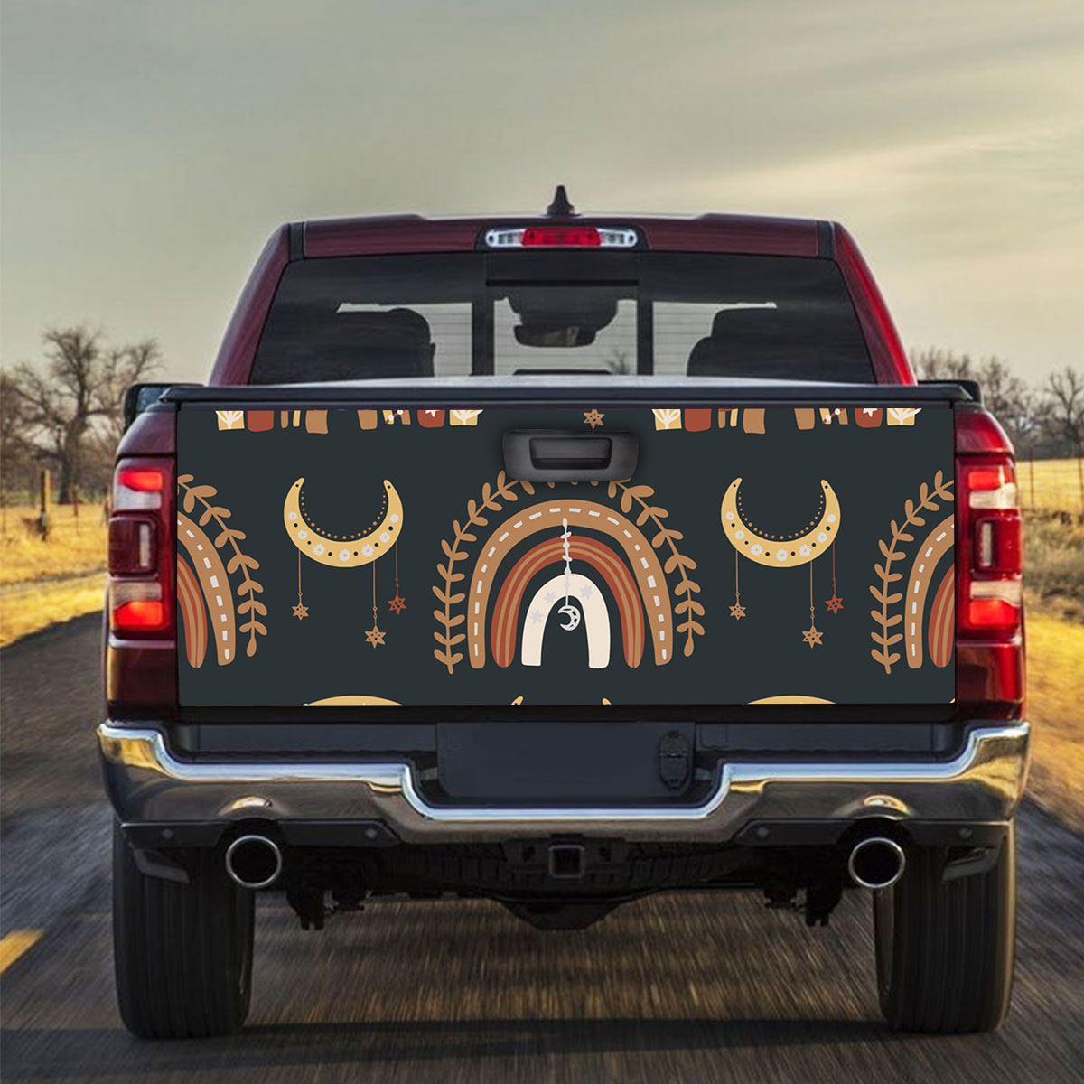 Bohemian Rainbow Star And Moon Truck Bed Decal