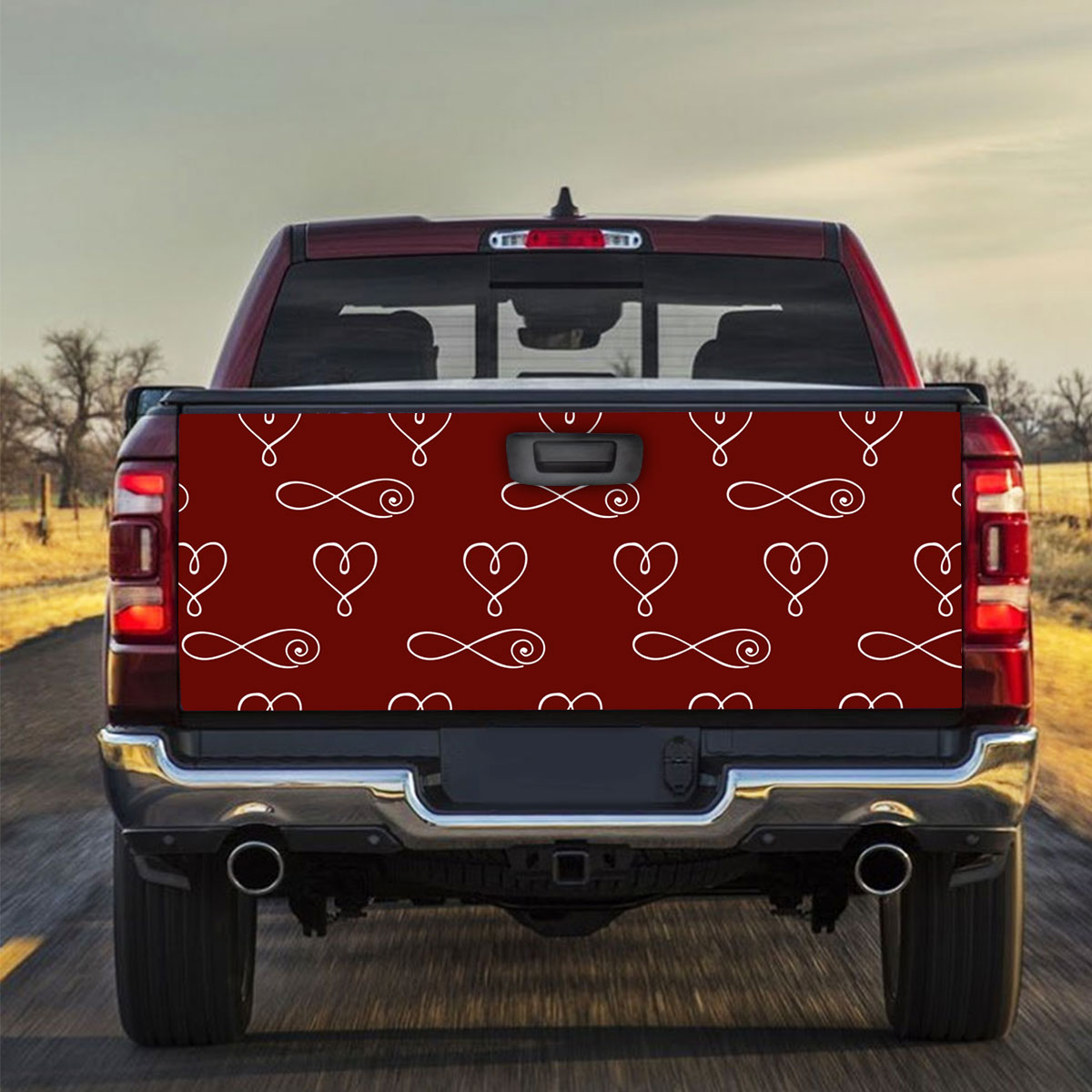 Bohemian With Hearts And Signs Of Infinity Truck Bed Decal