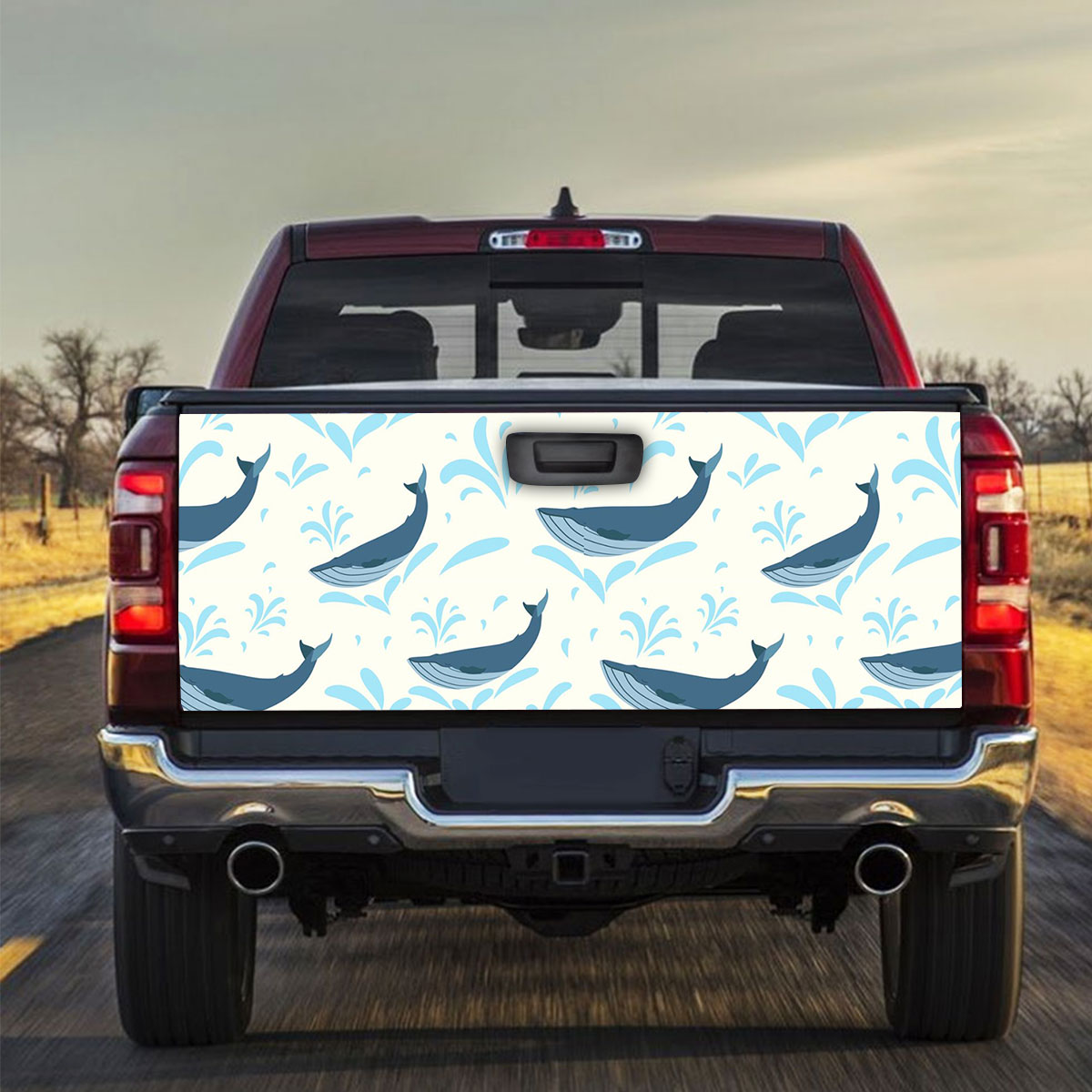 Brething Blue Whale Truck Bed Decal