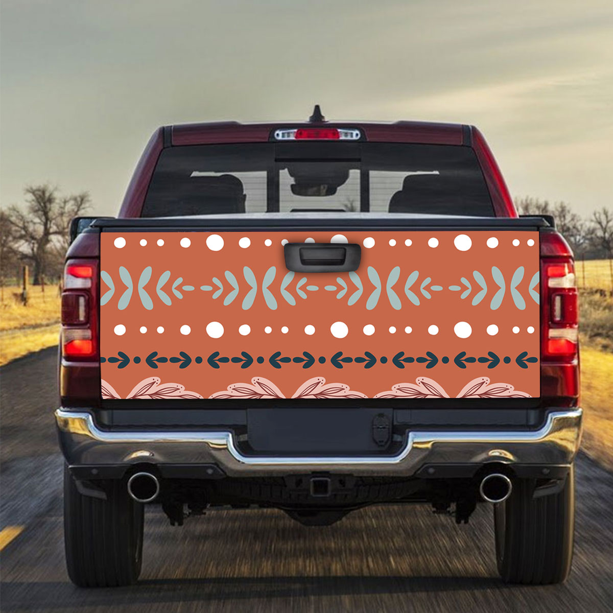 Brown Flower Bohemian Truck Bed Decal