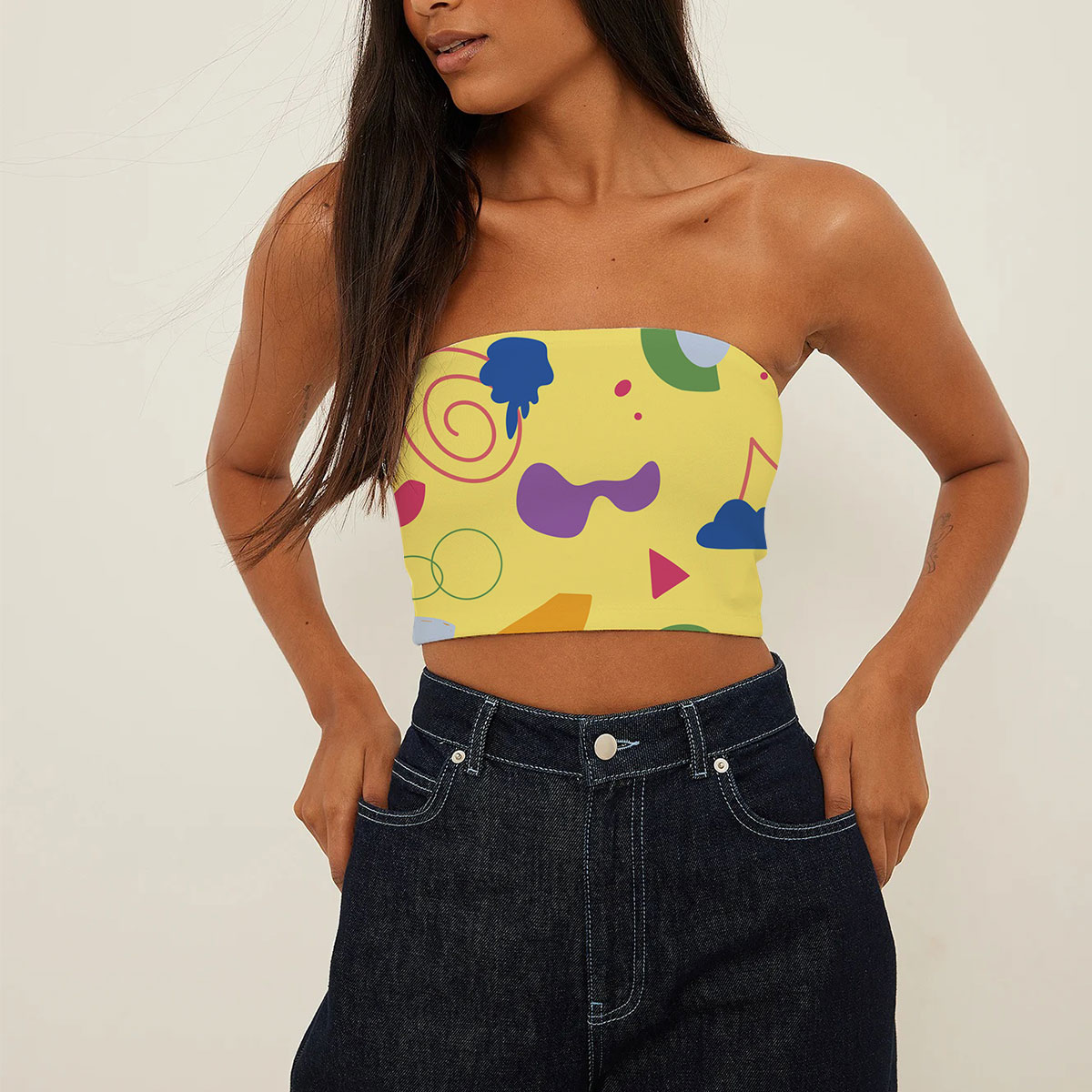 Abstract Minimalist Elements Simple Tube Top