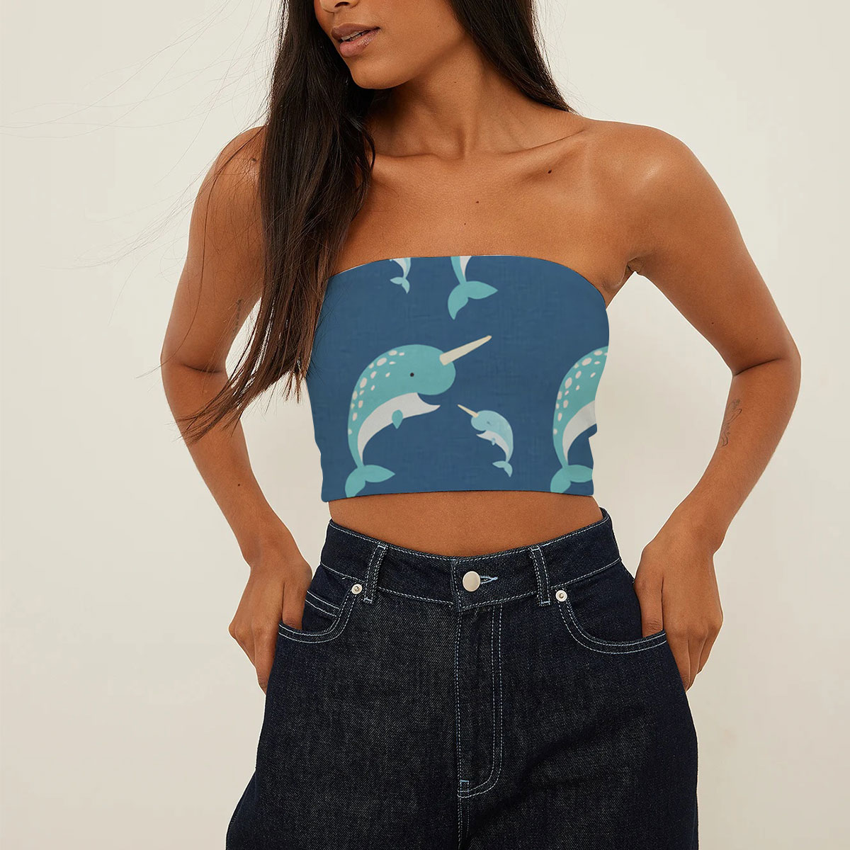 Big And Small Narwhal Tube Top