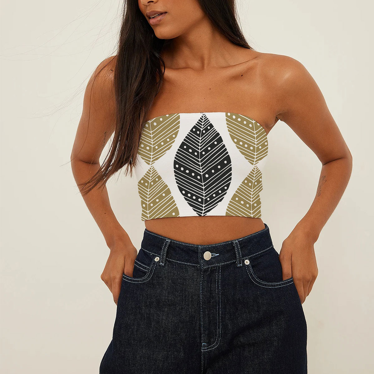 Black And Gold Bohemian Tube Top