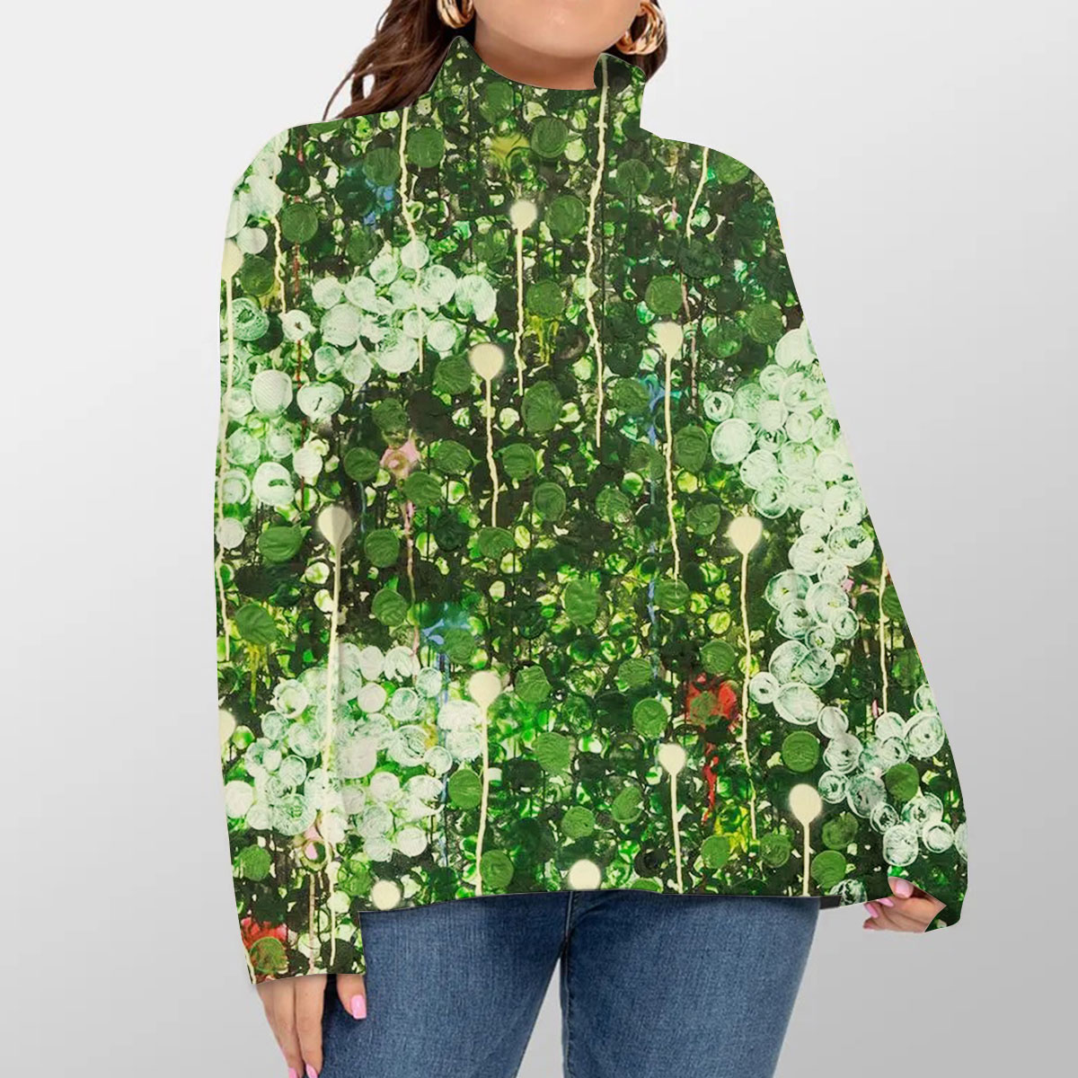 Abstract Forest Turtleneck Sweater