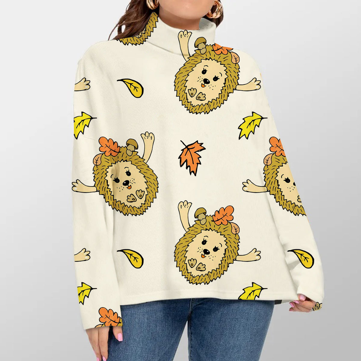 Autumn Princess Hedgehog Turtleneck Sweater