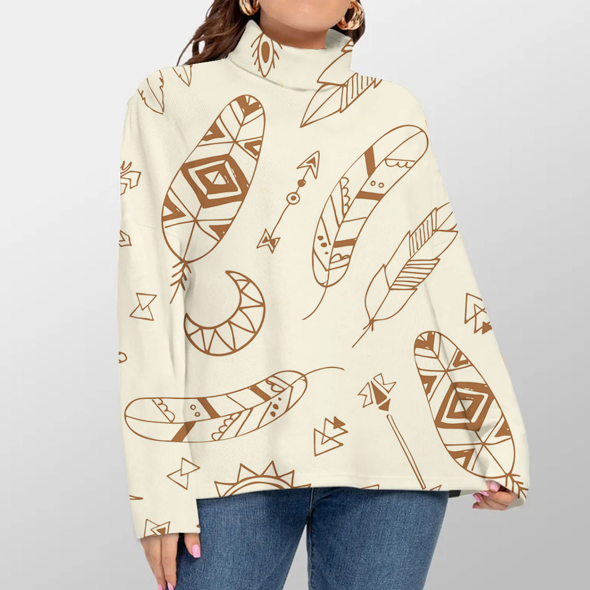 Boho Chic Style Turtleneck Sweater