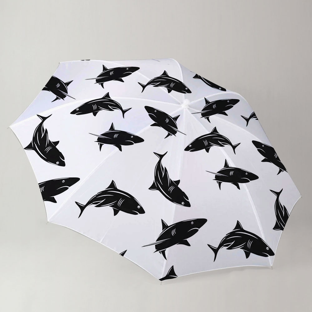 Black Great White Shark Umbrella