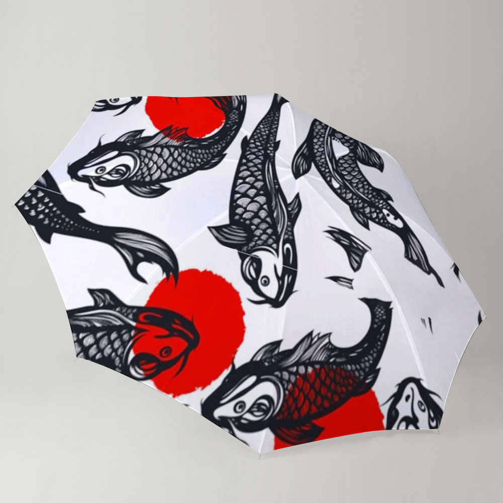 Black Koi Fish Umbrella