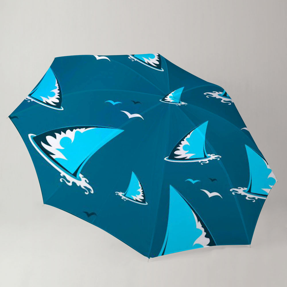 Blue Great White Shark Fin Umbrella
