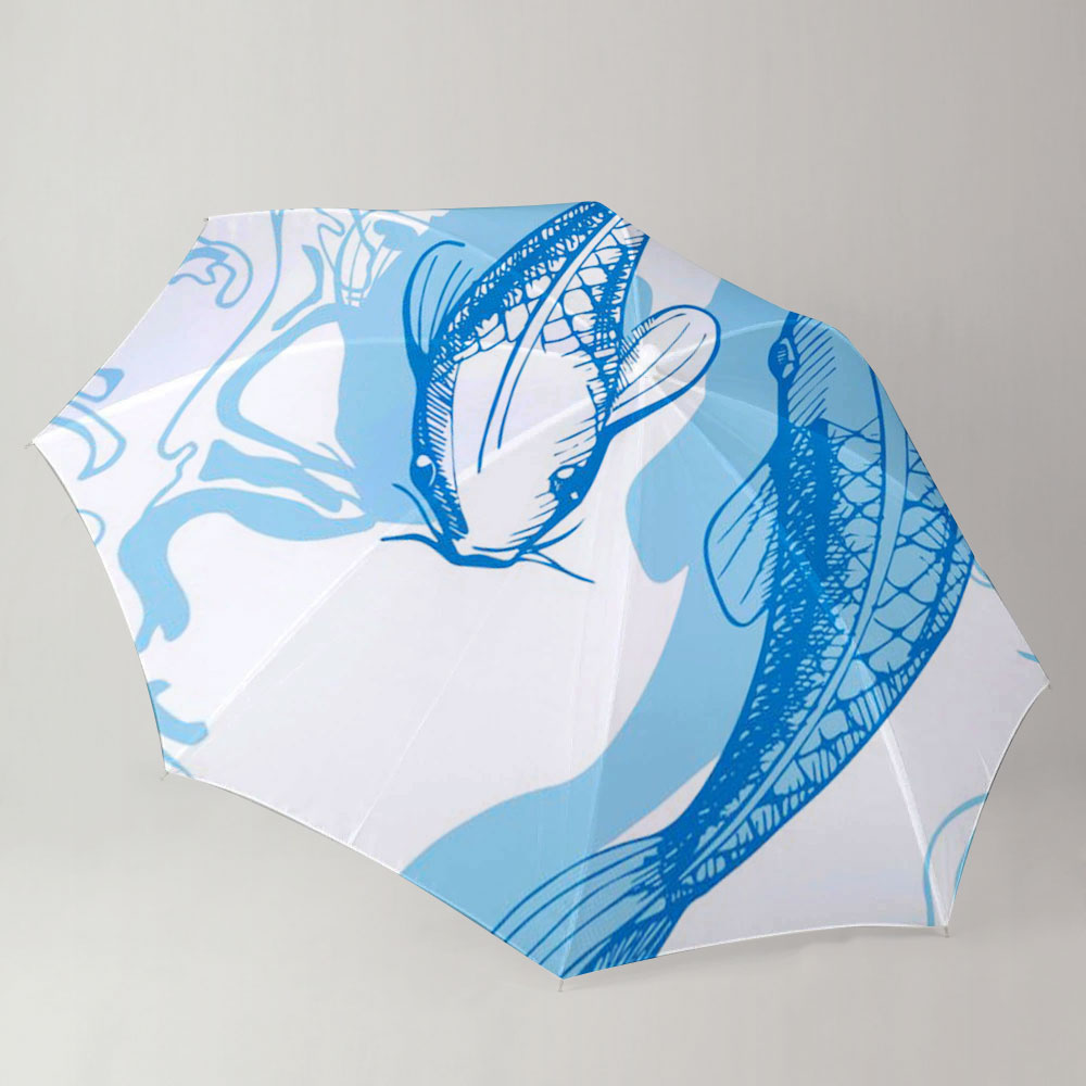 Blue Koi Fish Couple Umbrella