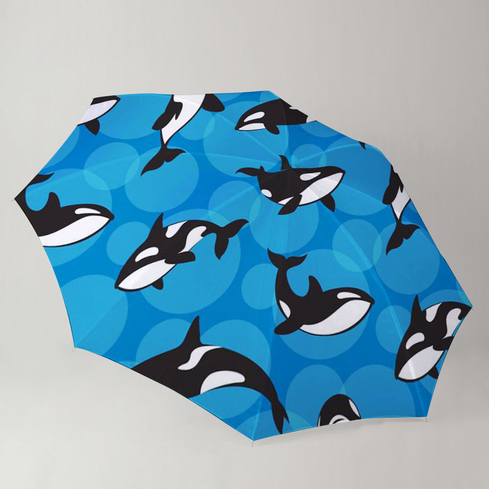 Blue Ocean Orca Monogram Umbrella