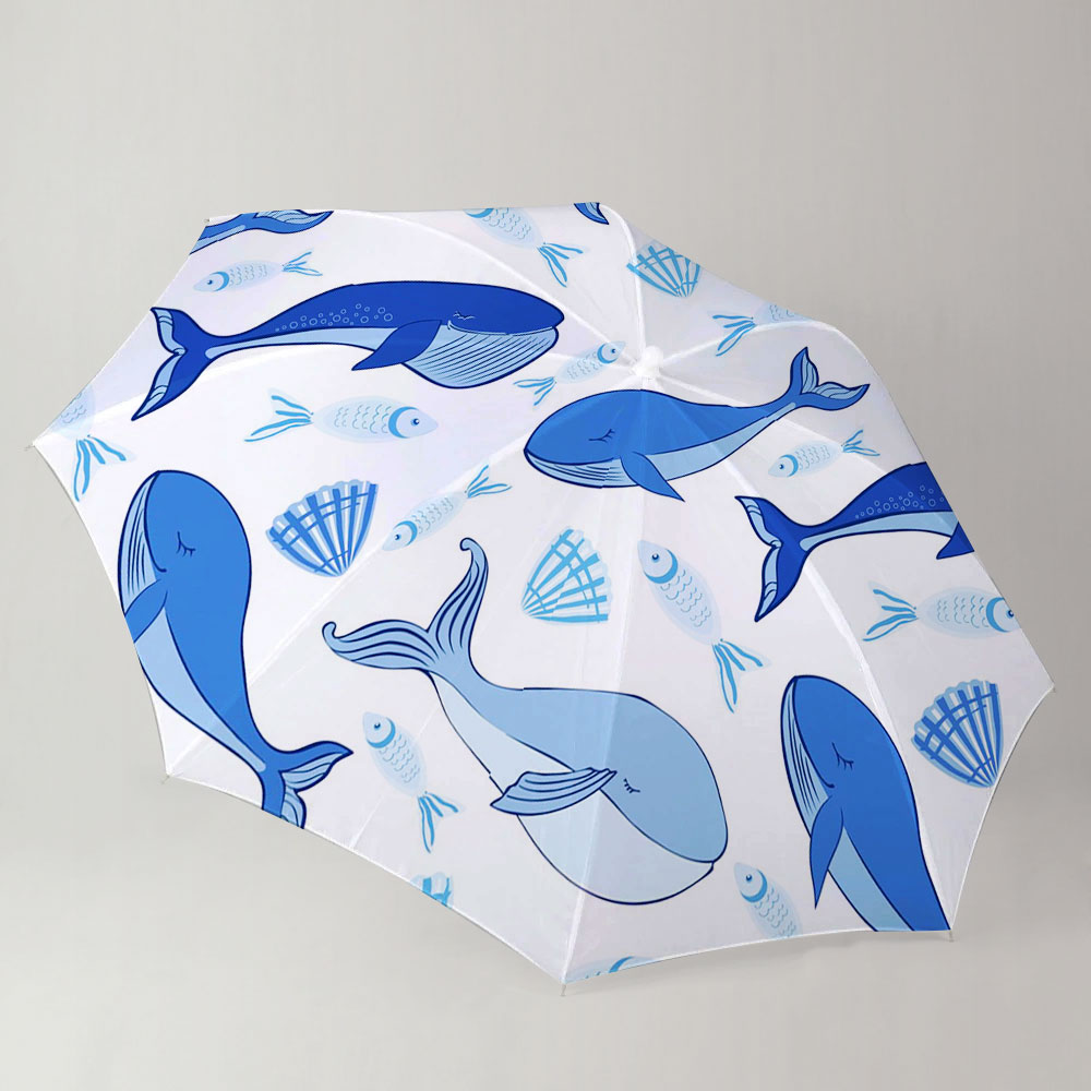 Blue Whale Monogram Umbrella