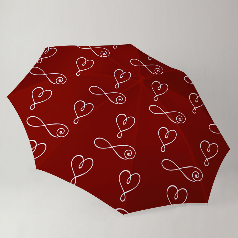 Bohemian With Hearts And Signs Of Infinity Umbrella