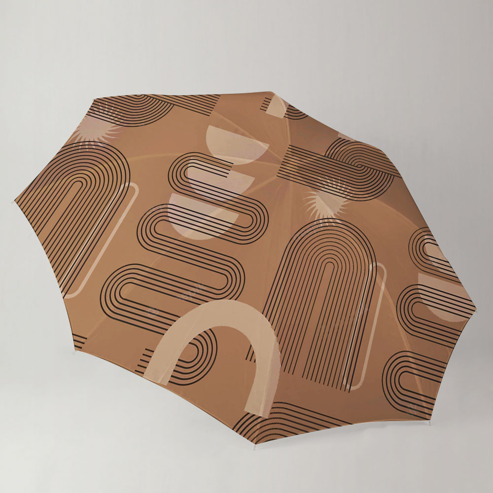 Brown Abstract Minimalist Umbrella