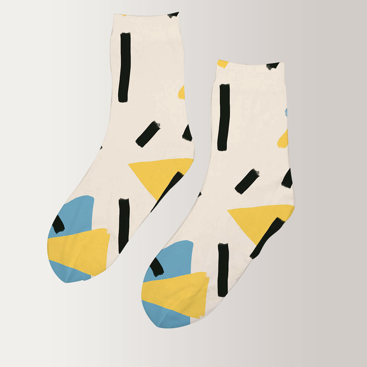 Abstract 80s Aesthetic Geometric Shape 3D Socks
