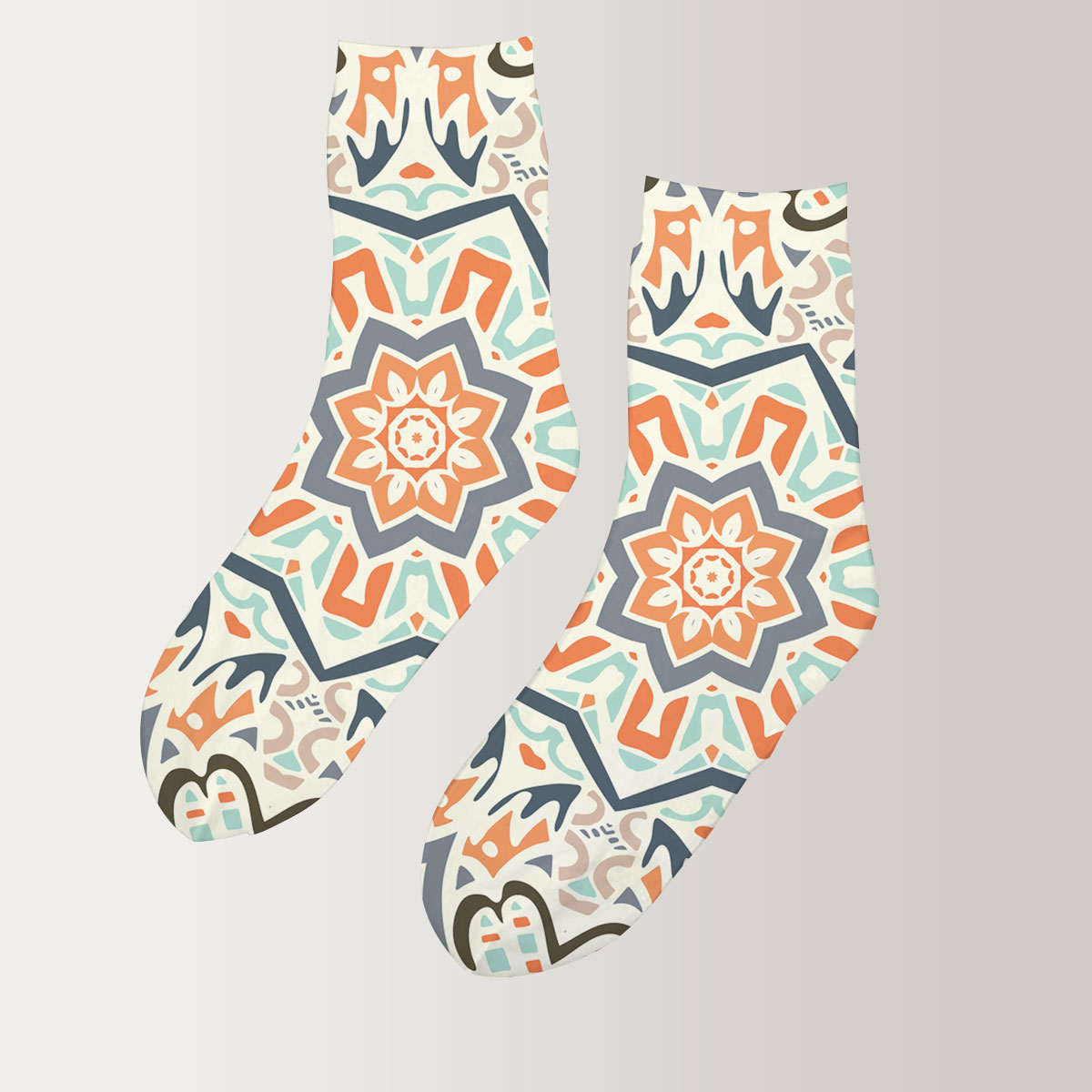 Abstract Geometric Tiles Bohemian 3D Socks