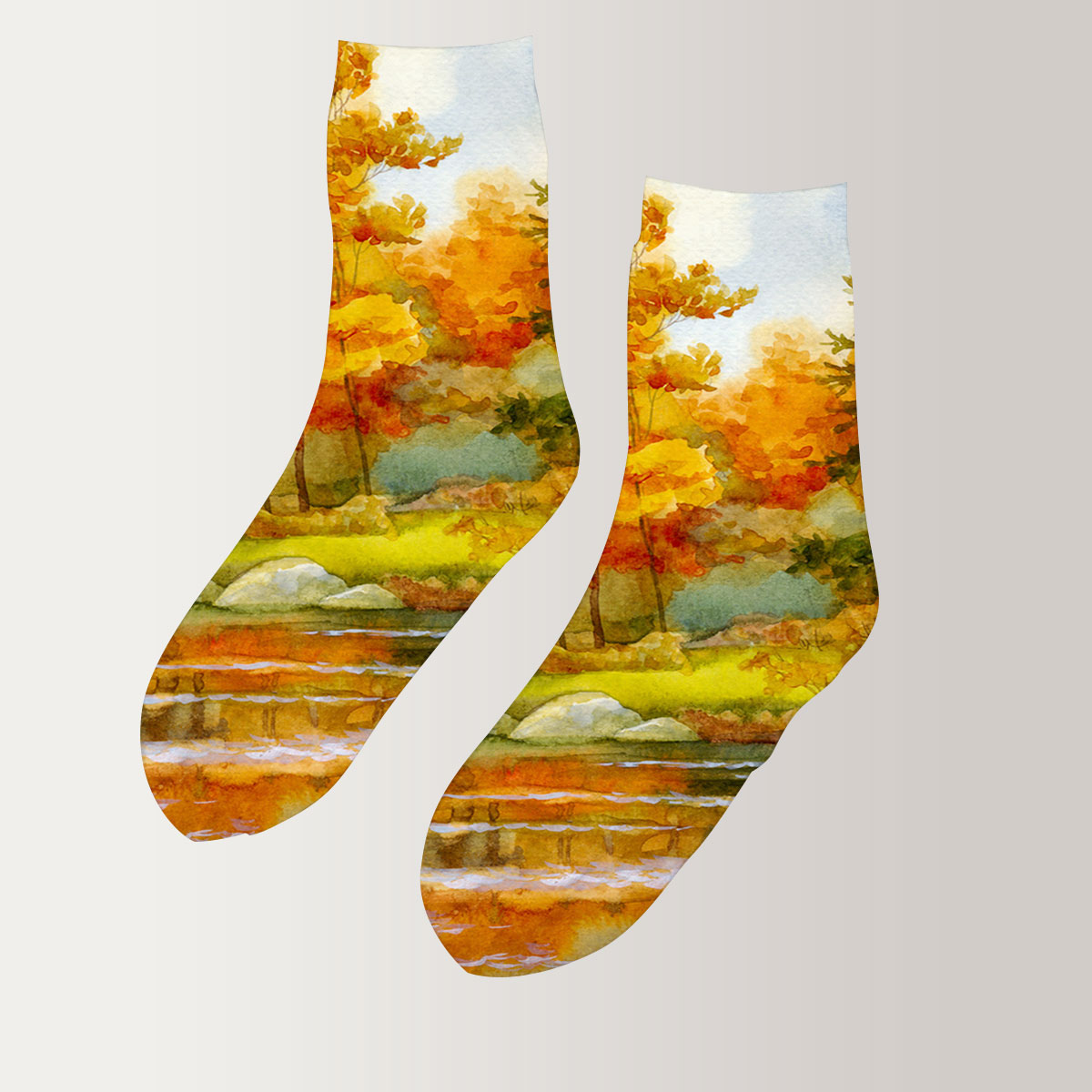 Autumn Forest 3D Socks