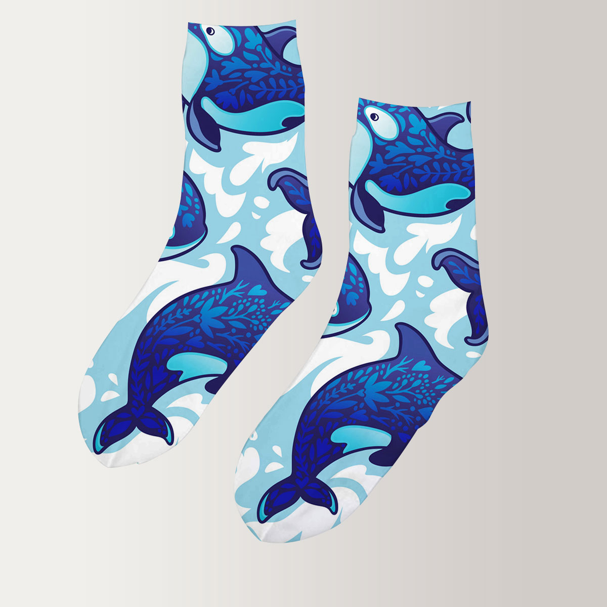 Beautiful Orca Whale 3D Socks